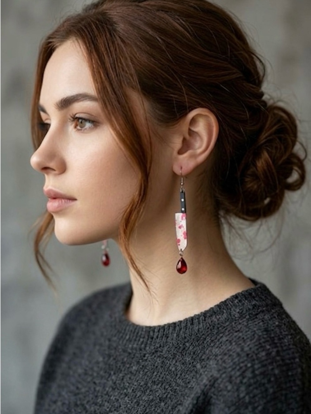 Goth Horror Dagger Dangle Earrings